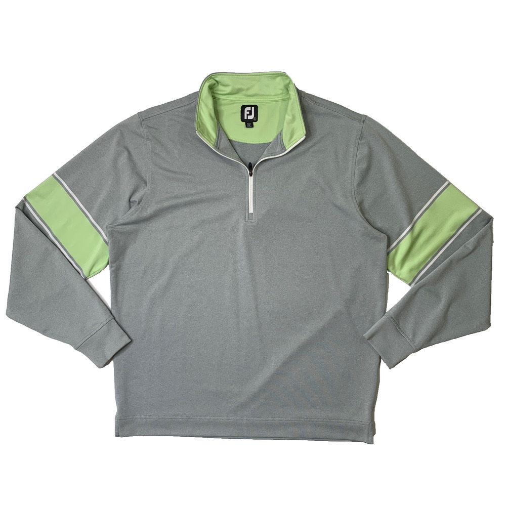 FJ FootJoy Sweatshirt Mens L Large Grey Quarter Zip Performance Golf Pullover
